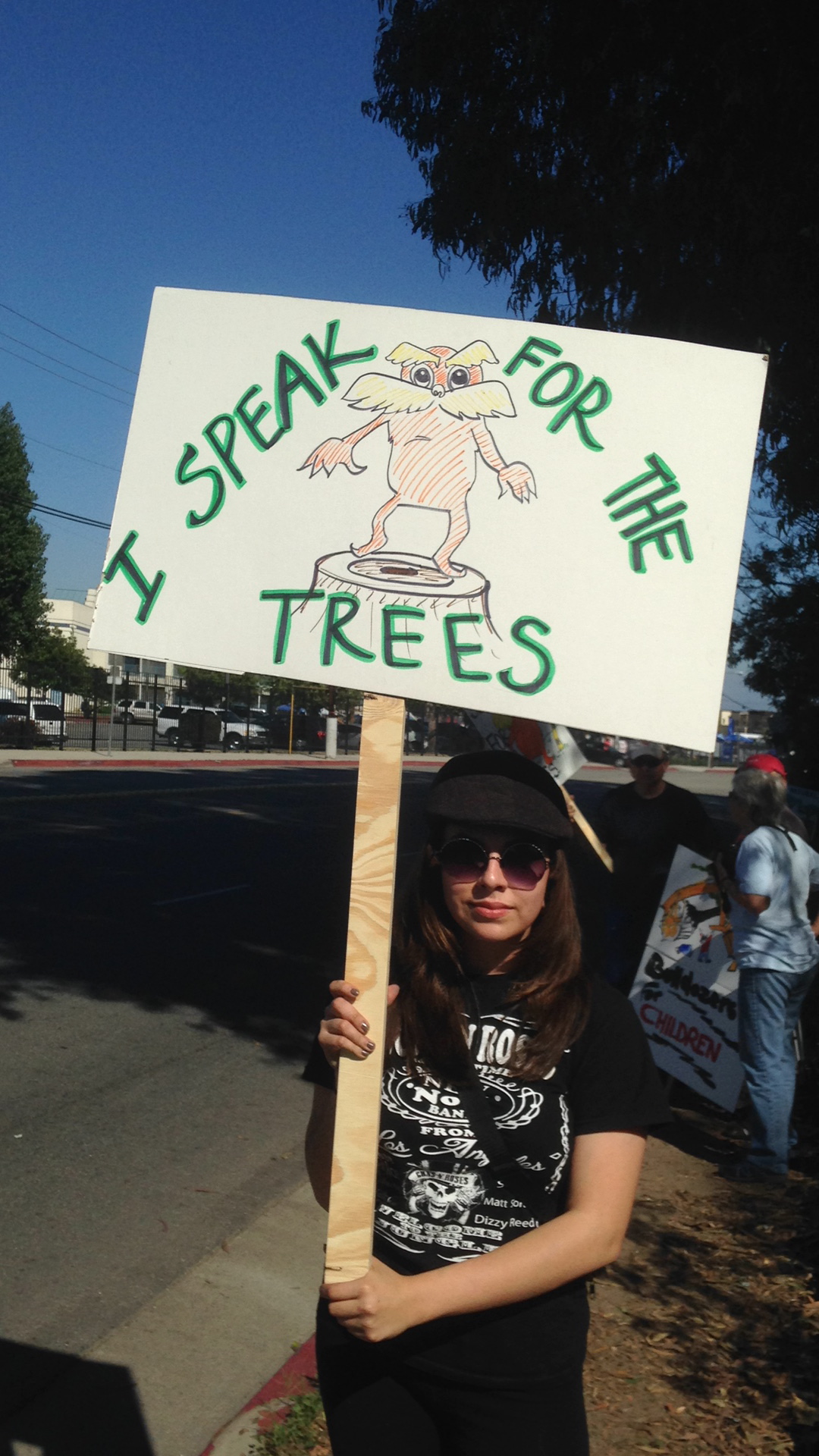 I Speak for the Trees — protest sign